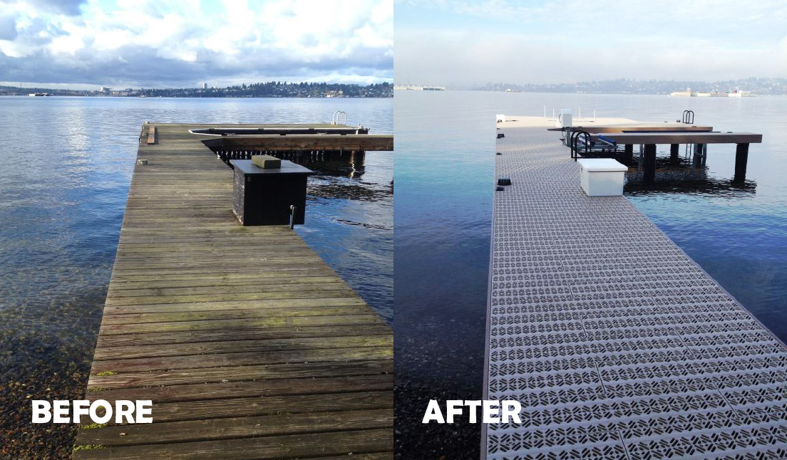 Before and After Image of Decking