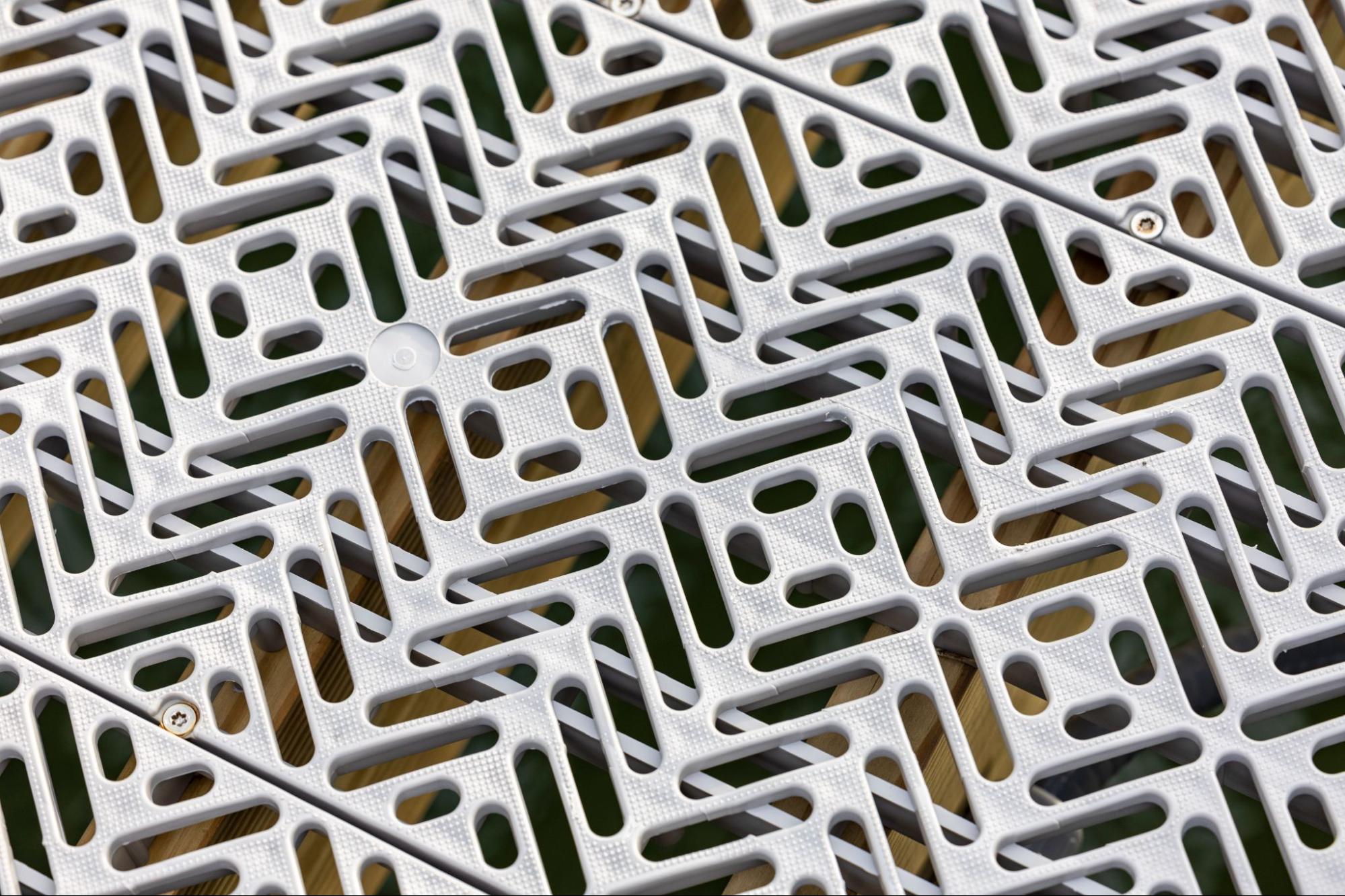 A closeup image of a polypropylene dock.