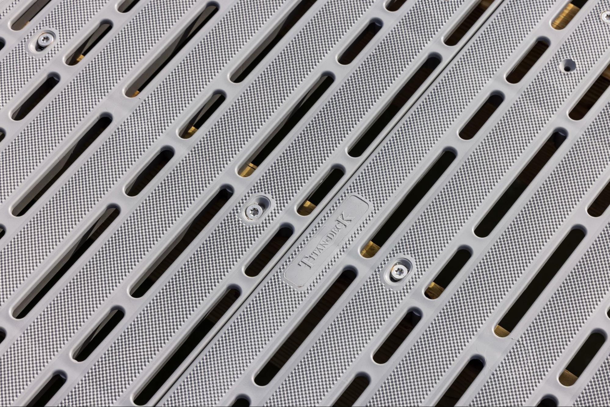 This is an up-close image of Titan Deck propylene decking.